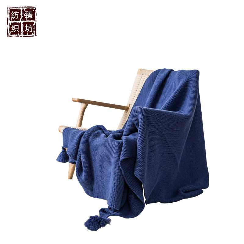 新款腈纶手工四角流苏毯 春秋盖毯 空调毯子拍照道具
