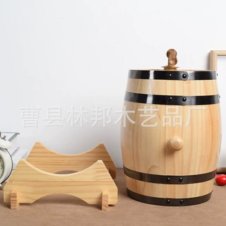 定制实木酒桶橡木酒吧吧台装饰摆件实木卧式红酒啤酒木桶可印logo