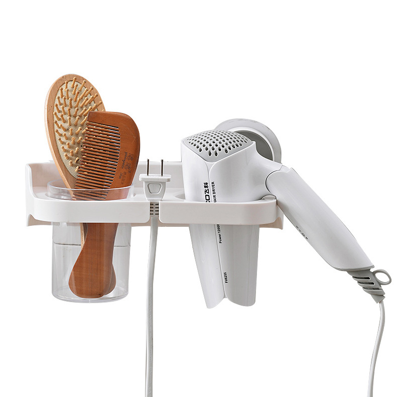 No perforada de pared-colgado secador de almacenamiento estante de baño rack ventilador secador