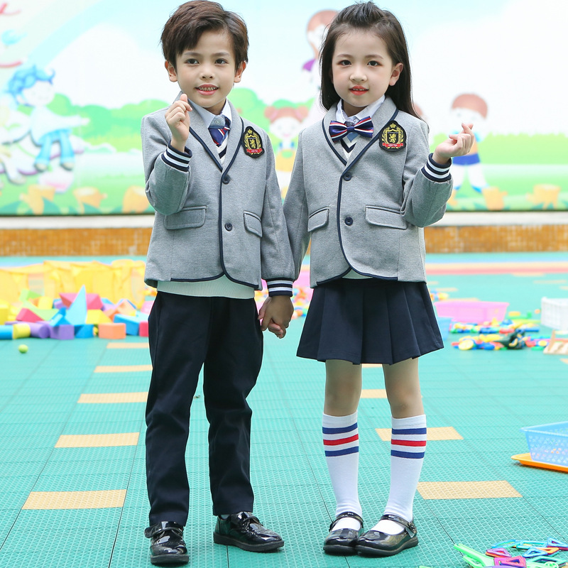 高檔面料英倫風校服中小學生校服班服幼兒園園服2019秋冬新款套裝