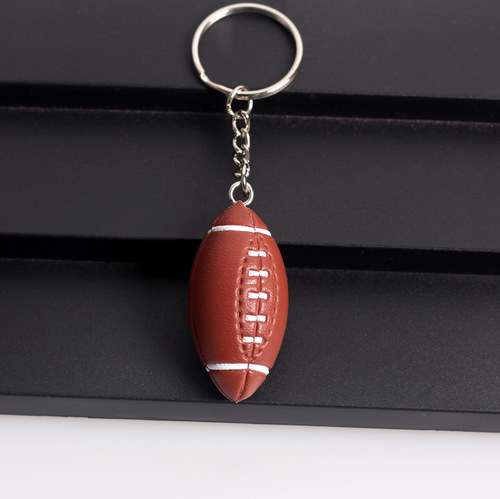 Sports keychain basketball volleyball football PU leather simulation ball pendant fan supplies creative small gifts
