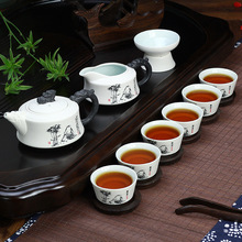 厂家批发 10头雪花釉功夫茶具套装泡茶壶盖碗茶杯礼品