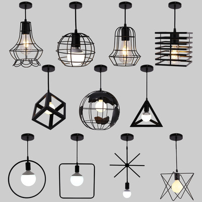 复古铁艺小吊灯LED吧台创意卧室单头灯具简约餐吊灯客厅厂家批发