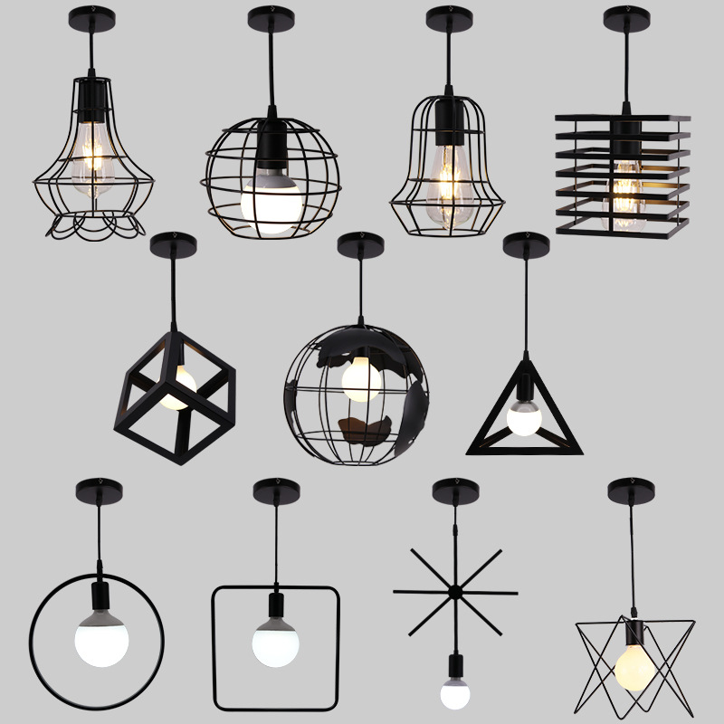 复古铁艺小吊灯LED吧台创意卧室单头灯具简约餐吊灯客厅厂家批发