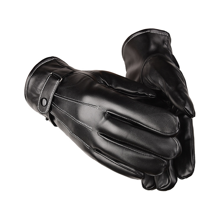 Guanti invernali da uomo in PU con touchscreen: antivento, impermeabili, foderati in pile, per ciclismo all'aperto e spostamenti quotidiani_voghion.com