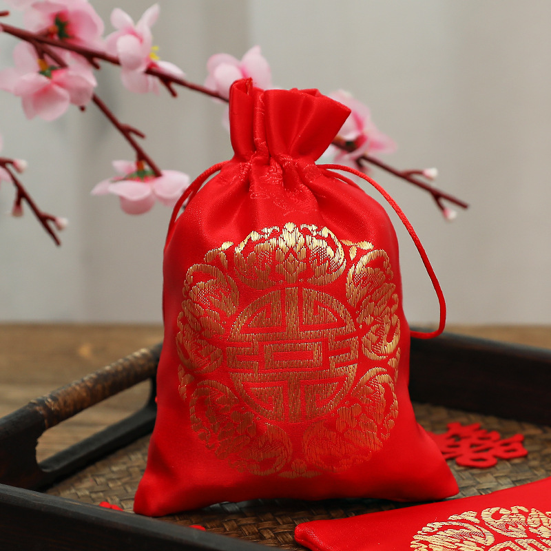 织锦缎喜糖袋中式布料锦缎首饰袋婚礼礼品袋婚庆用品喜糖袋子锦缎