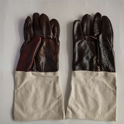 Wholesale sales of first-layer cowhide welding gloves, extended canvas welder gloves, protective gloves for welders