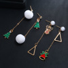 Earrings, cute asymmetrical accessory from pearl, European style