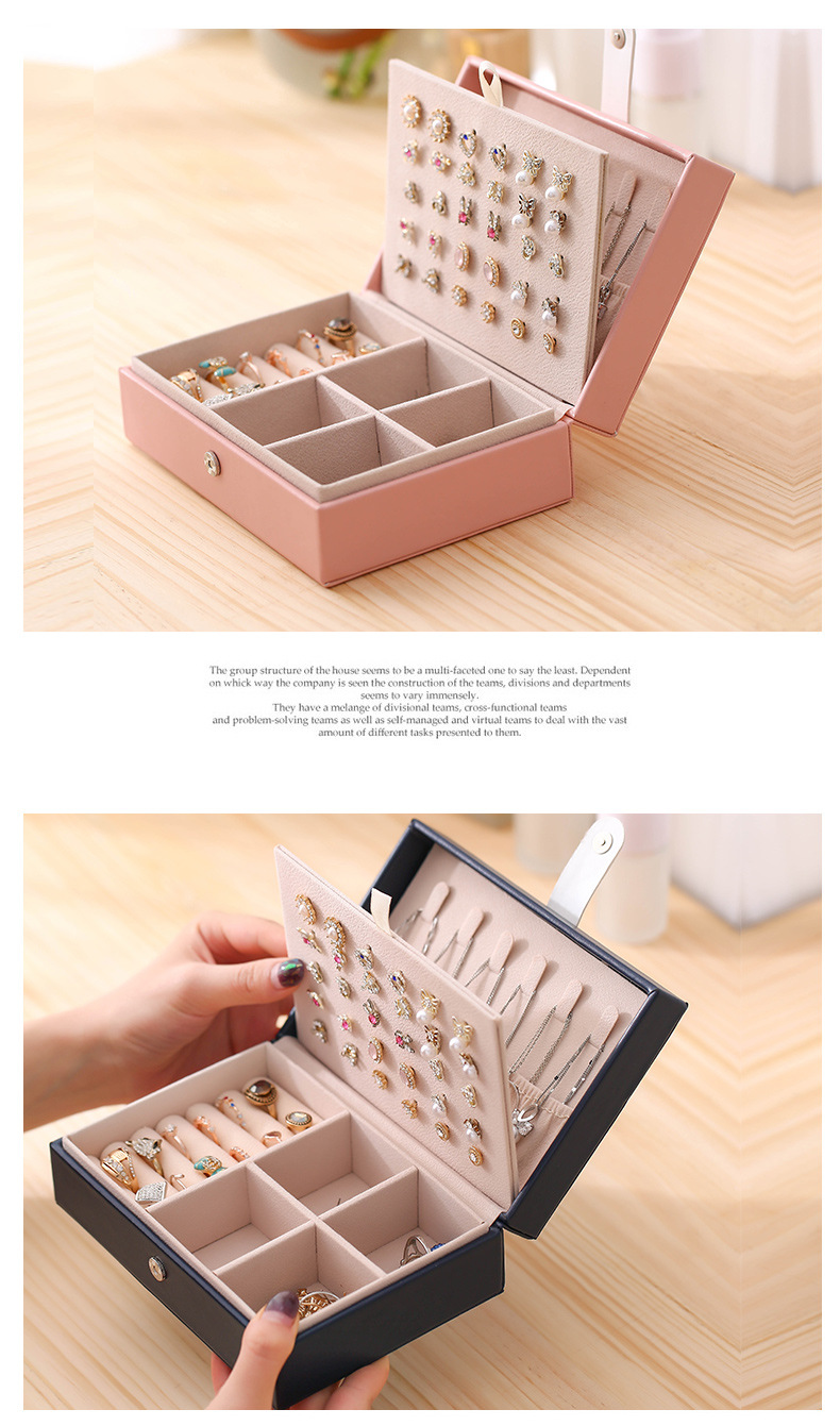 Fashion Solid Color Pu Leather Jewelry Boxes display picture 1