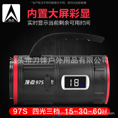 正品顶点钓鱼灯四光源夜钓灯强光超亮恒流可调焦蓝光灯黄光诱鱼灯|ms