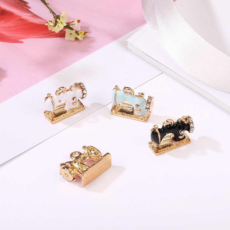 Rhinestones Inlay Material 10 PCS/Package Alloy Rhinestones Sewing Machine Pendant