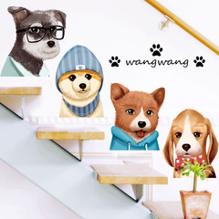 Wall stickers hand-painted cartoon dogs cute cute animals male and female baby room decoration layout wall wallpaper woof woof