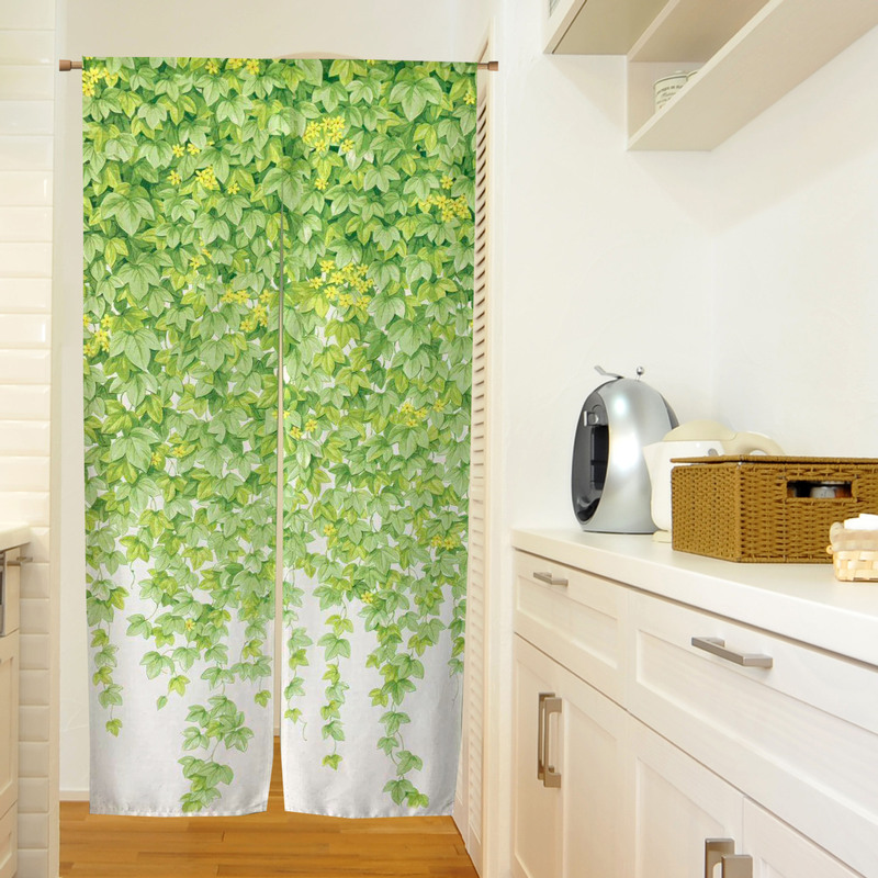 Factory direct fabric curtain lengthened 1 meter 7 green leaves hurriedly partition kitchen cloakroom bedroom are applicable