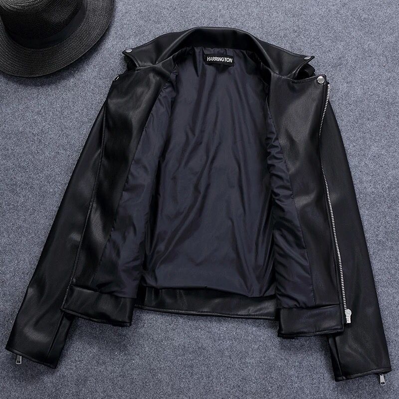 New women's wear European and American fashion Lapel zipper women's Leather Jacket Women's jacket solid color fashion women's Jacket Women's jacket