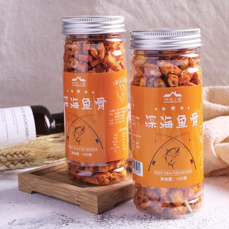 休闲食品,烘焙小铺即食100克深海香酥鱼骨,量大价优。