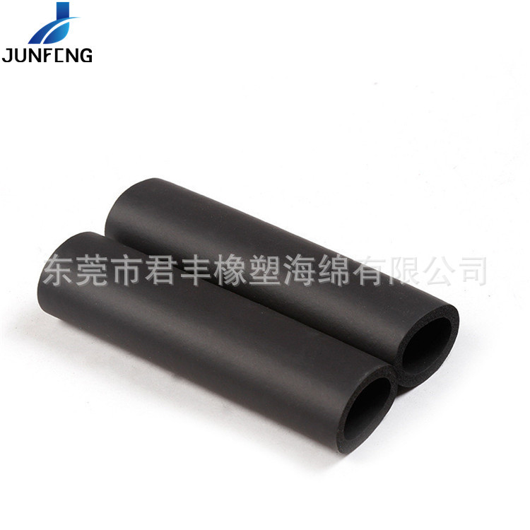 东莞生产黑色橡胶防滑光面把套nbr管 踏板车泡棉手柄