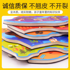 TOI Wooden Puzzles of China and World Magnetic Tiles Magnetic Wall Sticker for Drawing and Erasing Early Education Toy