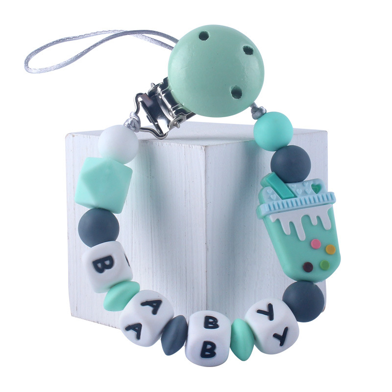 Amazon bebé silicona chupete cadena bebé dientes molienda cadena calmante mordedor anti-gota cadena fabricante