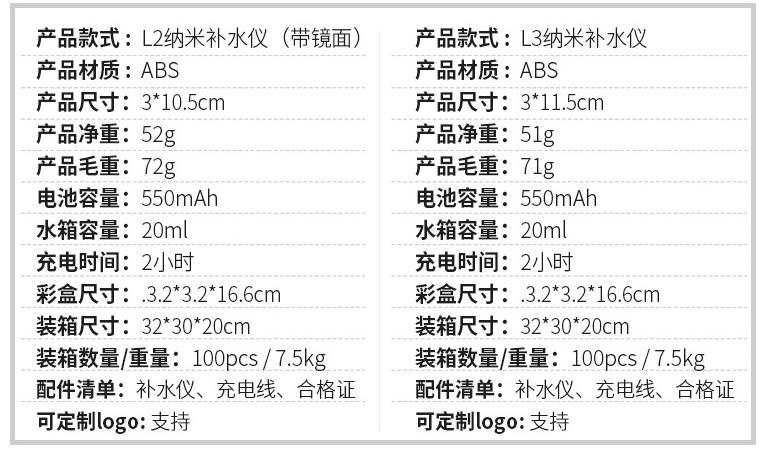 手持充电补水仪USB镜面纳米喷雾仪冷喷蒸脸器可喷酒精脸部保湿L2详情9