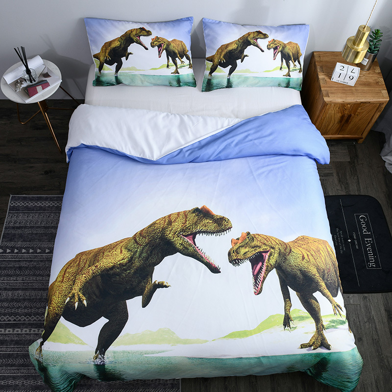 3d数码印花大版恐龙ebay亚马逊wish欧美热销床上用品被套三四件套