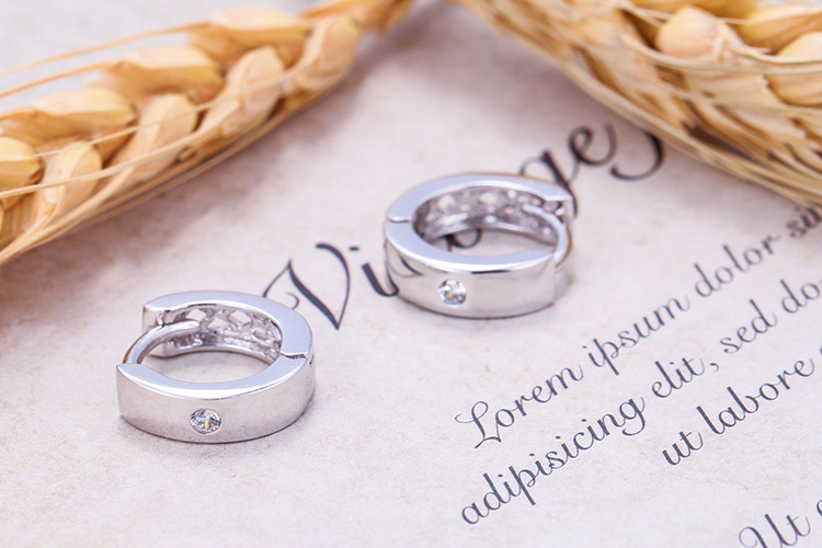 Boucles D&#39;oreilles En Argent Zircon S925 En Diamant Simple De La Mode Coréenne display picture 3