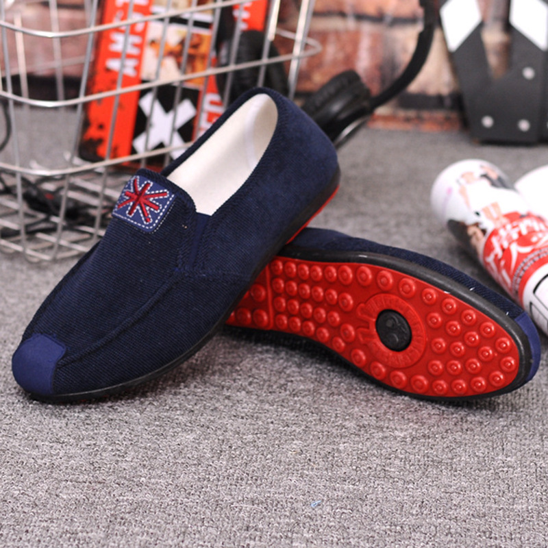 Old Beijing cloth shoes A pedal Lazy man leisure time ventilation man canvas shoe Large Men's Shoes Spring and summer