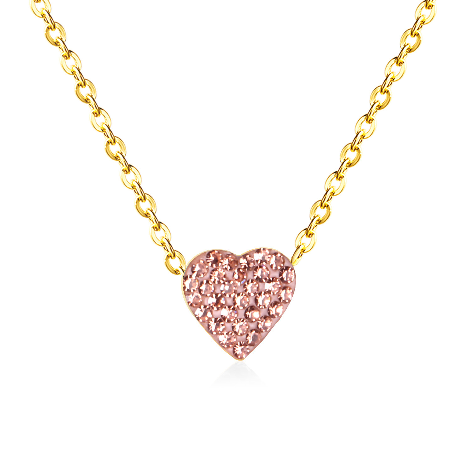 Simple Style Heart Shape Stainless Steel Plating Zircon Pendant Necklace display picture 12