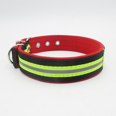 Reflective Dog Collar with Fleece Padding Anti-Choke Dog Neck Harness Double Stitch Buckle Reinforced Safety Dog Walking Golden Retriever Anti-Matting Dog Collar