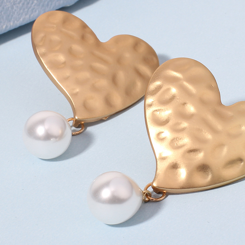 16g Weight Earrings Classification Wedding, Travel Occasion Women'S Gender Original Design Style Gold, Silver Color Fashion New Geometric Love Bohemian Fashion Pearl Earrings For Women 12