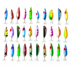 30 multi-color sequined iron plate lure set, fish-shaped iron piece, three hook combination, fishing gear, fishing lure