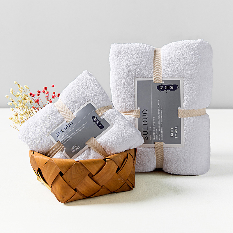 White. / Solid color bath towel set 36*80cm 75*150cm