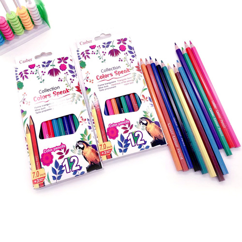 Long 12-color boxed wooden colored pencil Secret Garden graffiti painting brush coloring pen painting colored lead 17Cm