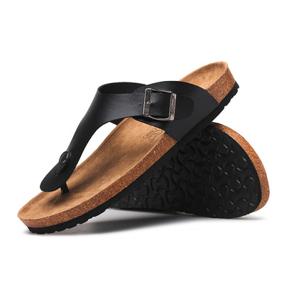 lovers Cork slippers summer Pinch non-slip Beach slippers Korean Edition Trend Sandals leisure time flip flops