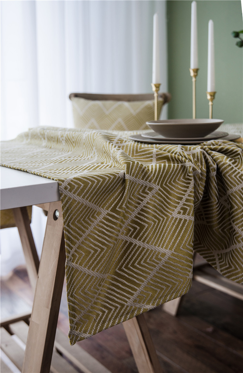 Waterproof Modern Minimalist Jacquard Wave Pattern Nordic Rectangular Coffee Table Dining Tablecloth Manufacturer_voghion.com