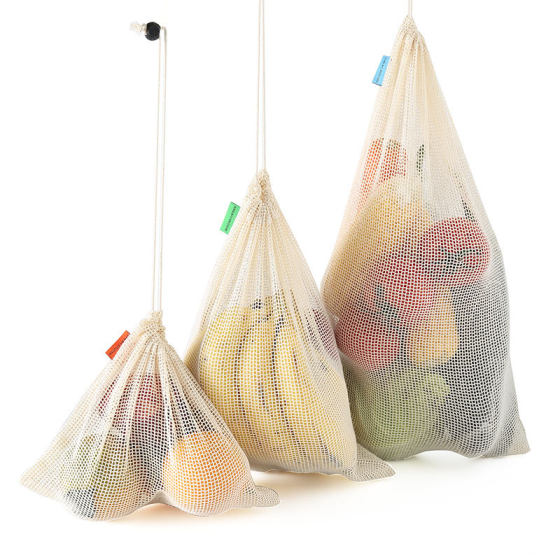 Amazon fruit mesh bag drawstring bezel vegetable cotton mesh storage bag spot cotton mesh bag supermarket shopping