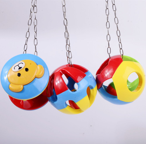 Xin Parrot Toy Ball, Chewing Toy, Bell Ball, Foot Grab Toy Bird Cage Ornament, Bird Toy