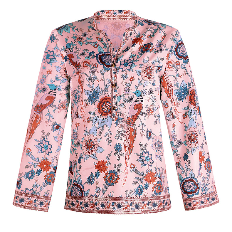 Women's Blouse Long Sleeve Blouses Printing Casual Vintage Style Flower display picture 12