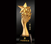 2019新款年会颁奖树脂奖杯创意定制电镀金属工艺品树脂奖牌大拇指|ms