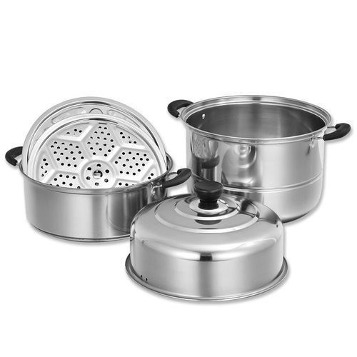 Stainless steel single-layer steamer, double-layer steamer, three-layer steamer, large-capacity household steamer, soup pot