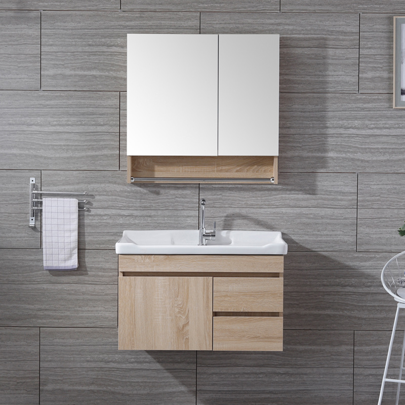 北歐實木浴室鏡櫃組合衛生間挂牆式台上盆洗漱台洗臉盆櫃洗手台