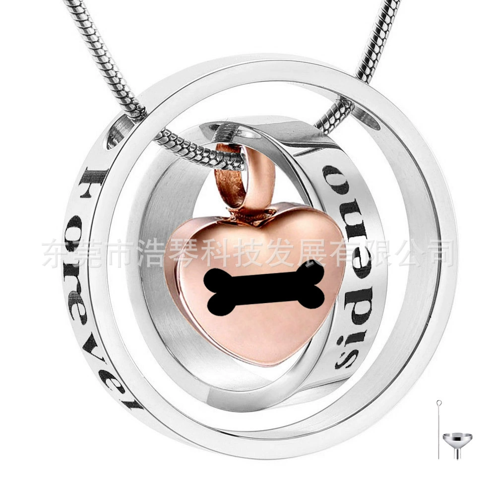 Мемориал шерсть домашних животных Пепел ожерелье розовое золото в форме сердца собака кость пепел коробка кулон кремация ювелирные аксессуары