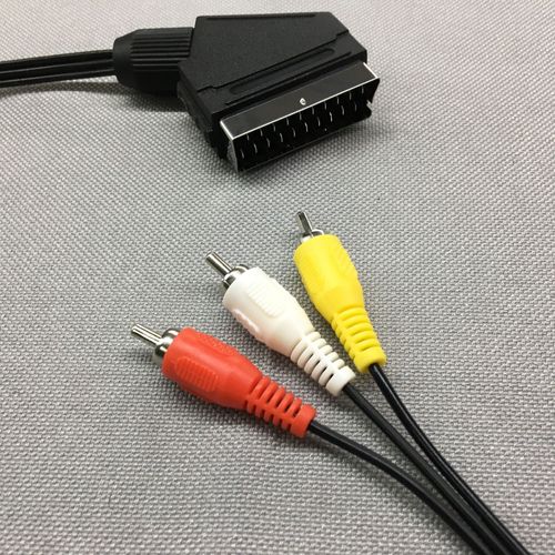 NES game video DVD learning machine Sanlianhua AV audio and video connected to European SCART color monitor TV broom cable