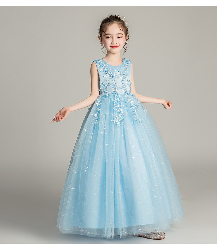 Princess Solid Color Patchwork Polyester Girls Dresses display picture 3