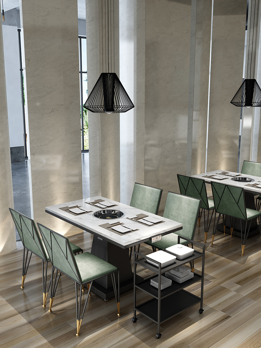 Electromagnetic furnace one Hot Pot Table Pot shops Restaurant commercial String Four Hot Pot Tables and chairs combination support customized