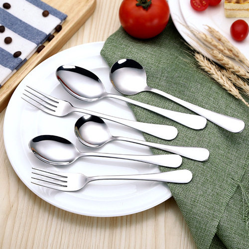 304 stainless steel spoon fork tableware restaurant household spoon western food knife fork spoon set creative gift making