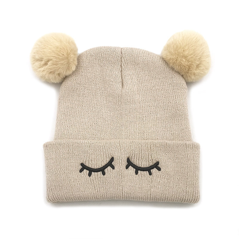 Children Unisex Cute Eye Solid Color Wool Cap display picture 3