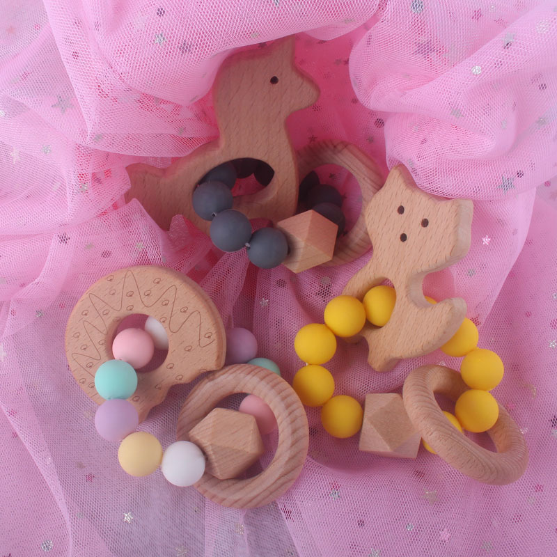 Bebé de haya juguete mordedor bebé silicona mordedura pegamento bebé molar dibujos animados mordedor suministros maternos e infantiles