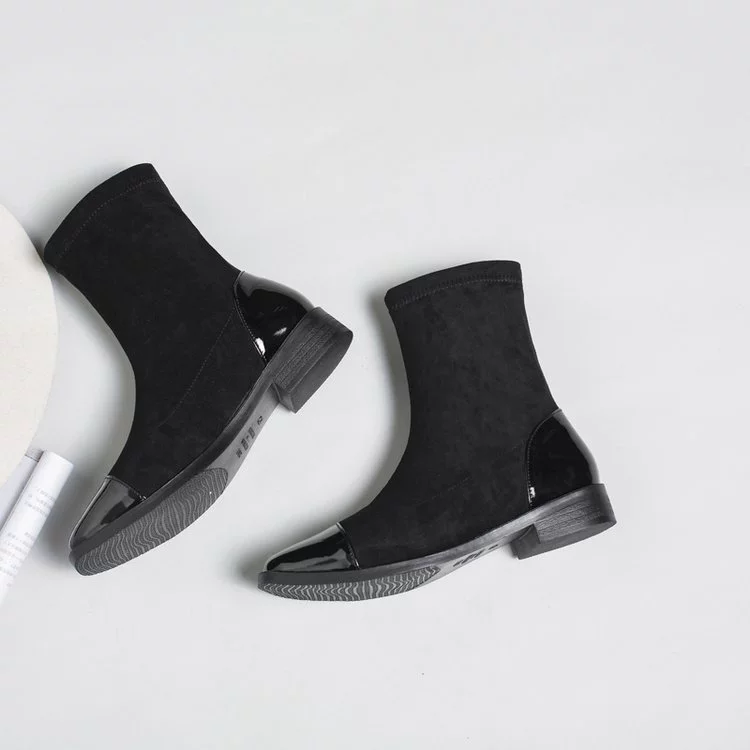 Autumn elastic knitted socks, low boots, internet celebrity