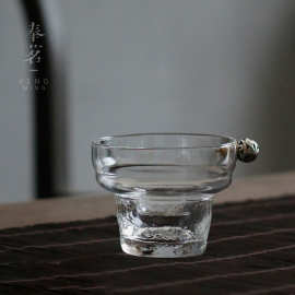 创玻璃茶漏茶滤 功夫茶具不锈钢过滤网公道杯 双层金属把手