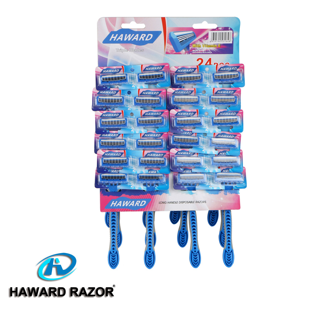 廠家現(xiàn)貨一次性手動(dòng)三層不銹鋼刀片刮胡刀刮毛刀剃須刀零售批發(fā)